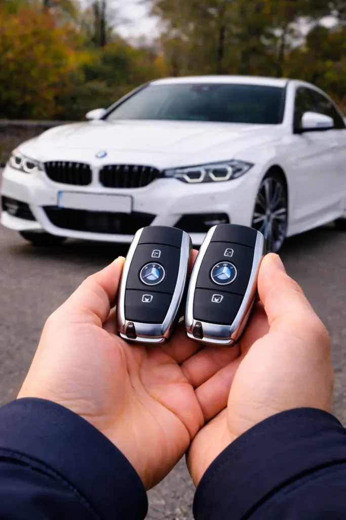 BMW key replacement, spare key cut and programmed by mobile auto locksmith